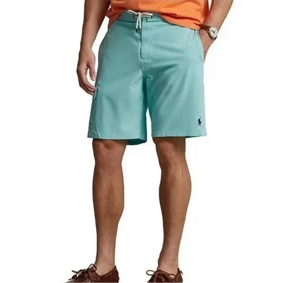 Polo Ralph Lauren Traveler Solid Core Replen Blue Lined Swim Trunks Size S New